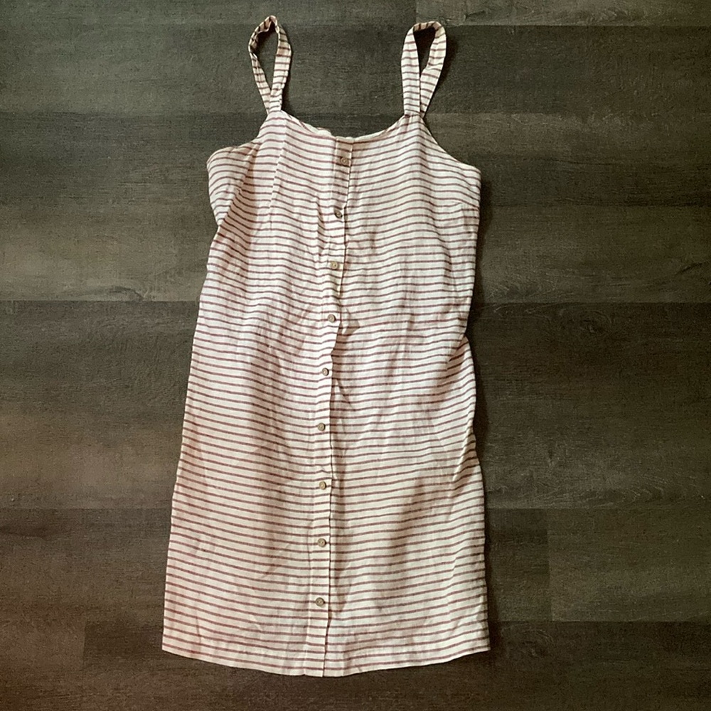 100% Linen Striped Dress
